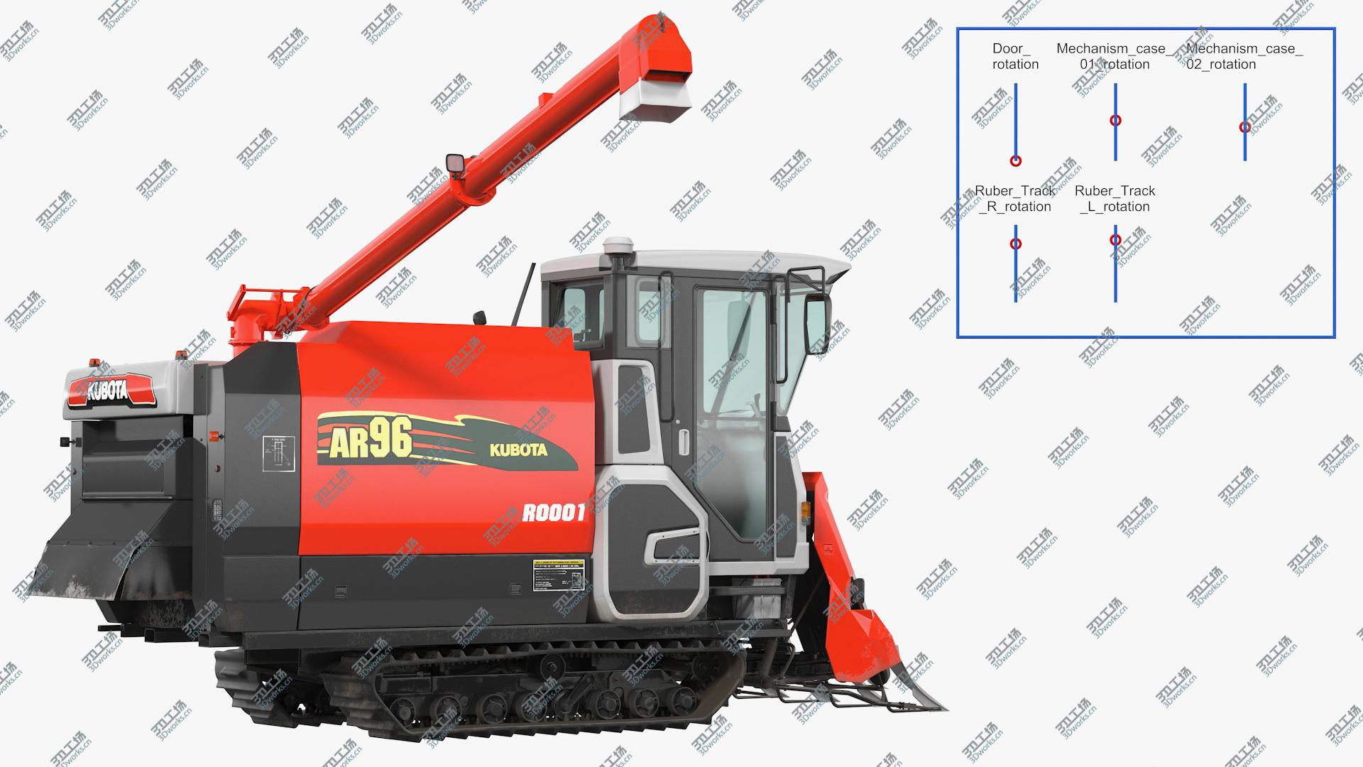 images/goods_img/2021040164/Kubota AR96 Rice Combine Harvester Rigged model/2.jpg